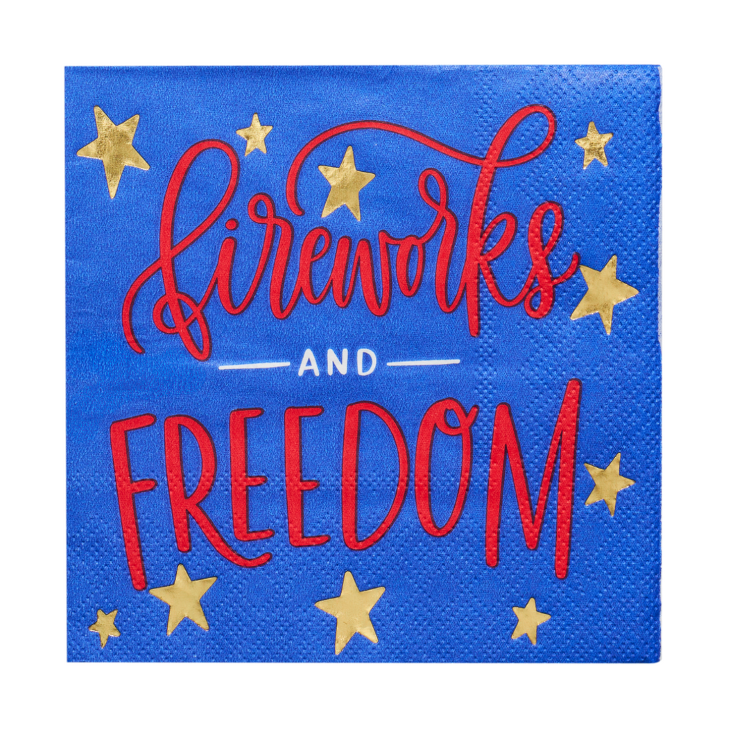 Modern Patriotic Cocktail Napkin Assorted, 20 pkg