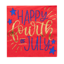 Load image into Gallery viewer, Modern Patriotic Cocktail Napkin Assorted, 20 pkg
