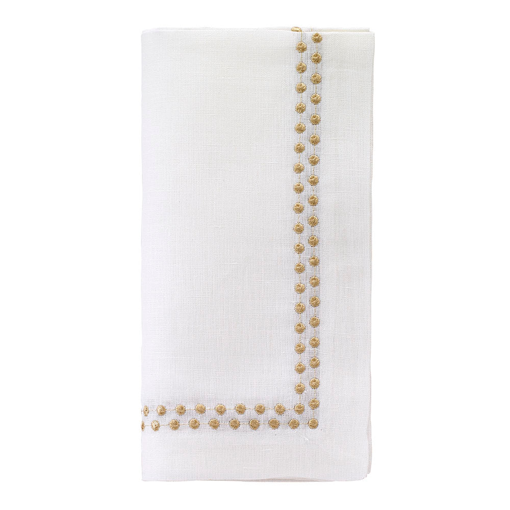 Pearls Napkins Gold - Set/4