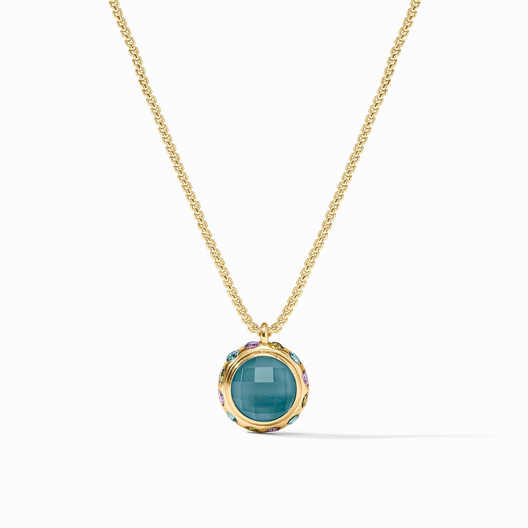 Rainbow Delicate Necklace - Iridescent Montana Blue