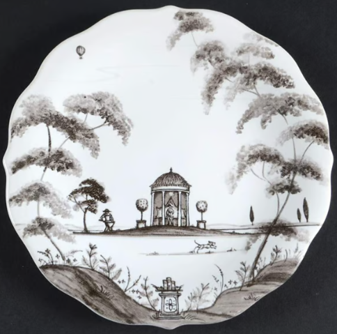 Country Estate Reading Pavilio Party Plate - Flint