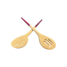 Load image into Gallery viewer, Refined Bamboo Salad Server Set
