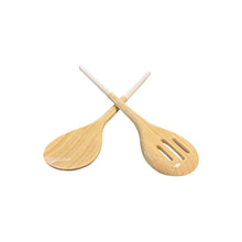 Load image into Gallery viewer, Refined Bamboo Salad Server Set
