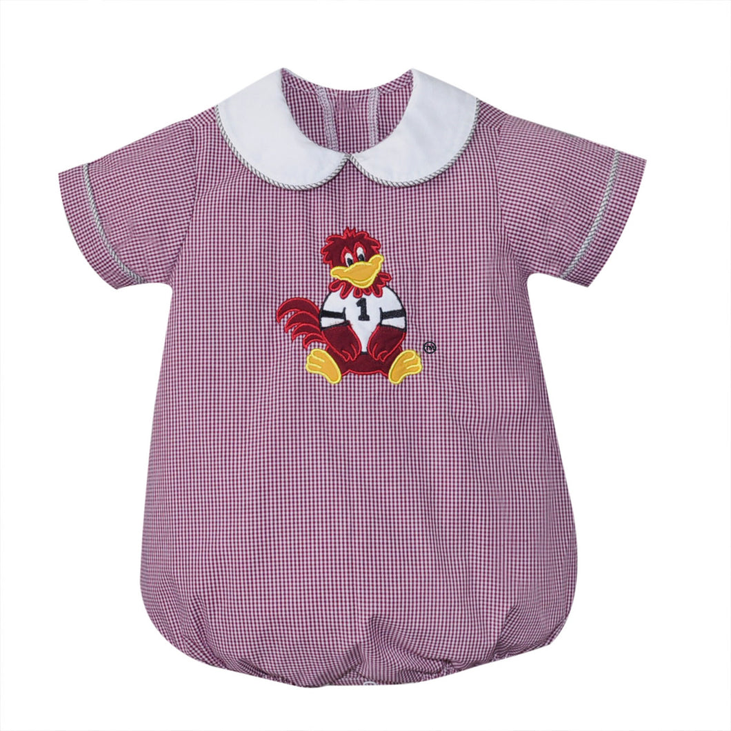 Gamecock Boy Bubble with Applique - Garnet/Black