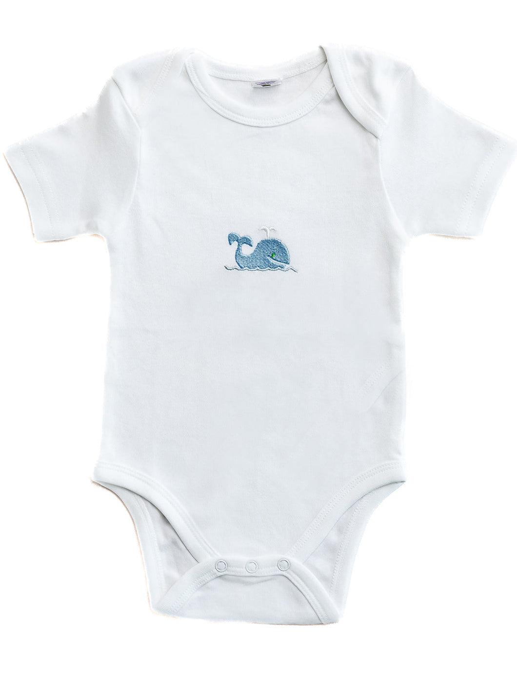 Short Sleeve Onesie - Willy Whale Blue