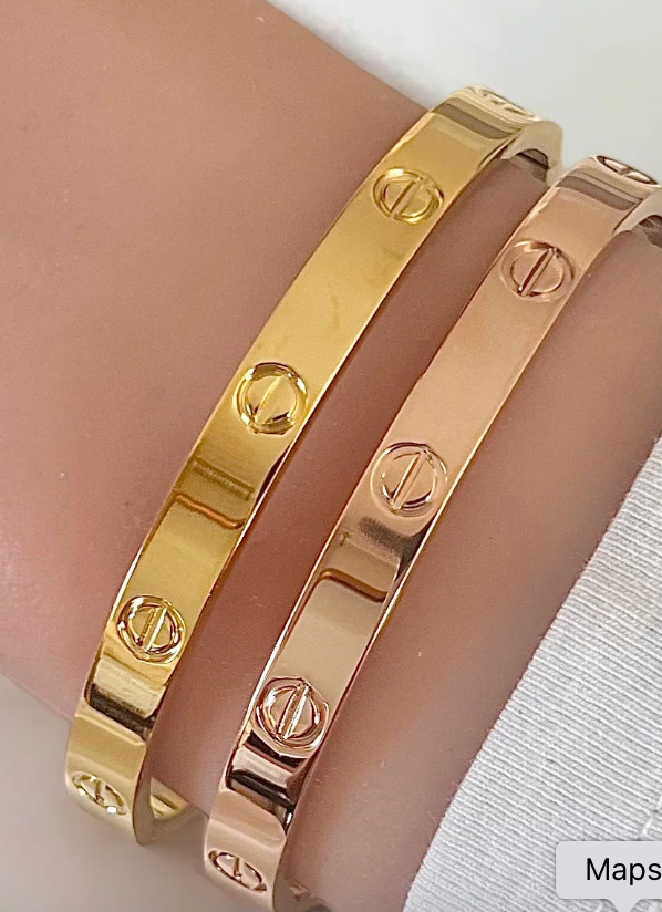 Timeless Affection: Stainless Steel Love Bracelet Gold