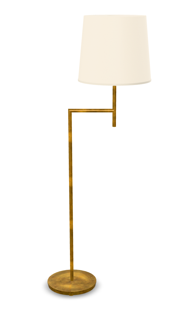 Clarion Bridge Arm Floor Lamp-Soft Brass