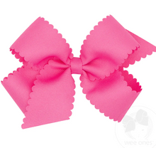 Load image into Gallery viewer, Medium Grosgrain Hair Bow with Scalloped Edge Style: 9793
