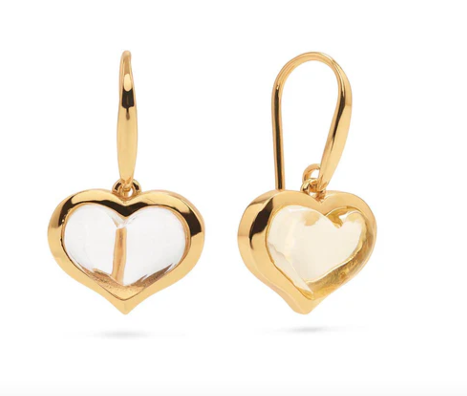 Love Drop Earrings - Clear Quartz