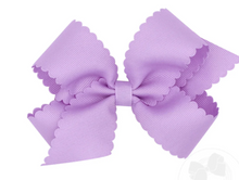 Load image into Gallery viewer, King Grosgrain Hair Bow Scalloped Edge
