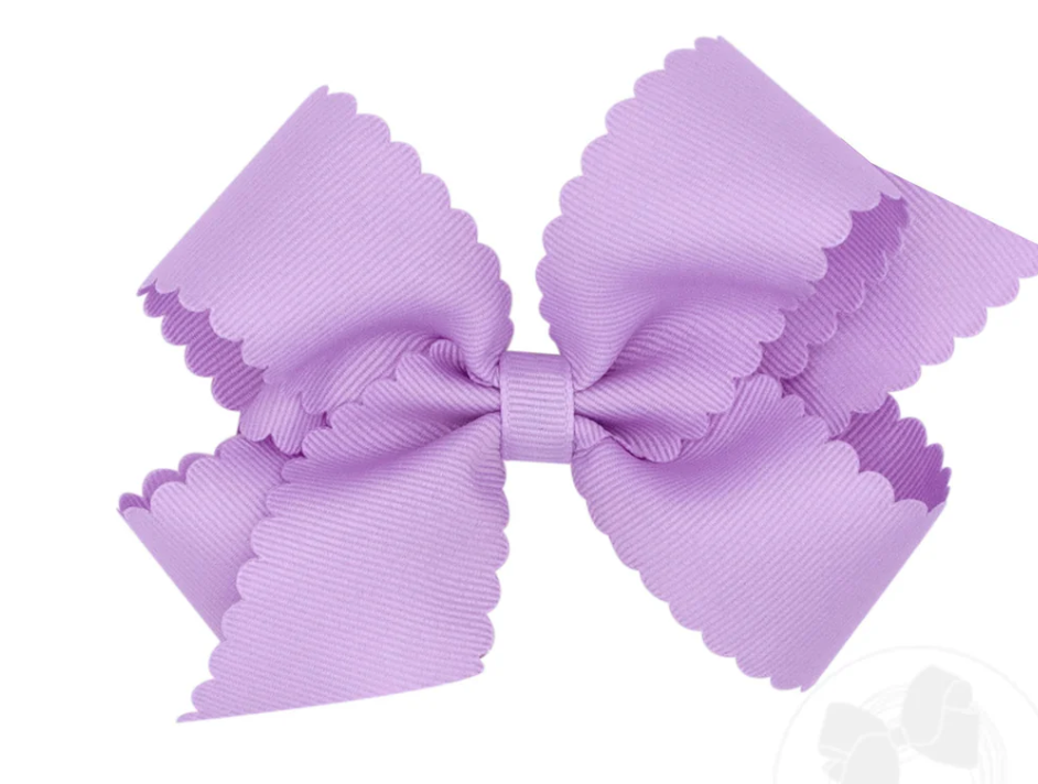 King Grosgrain Hair Bow Scalloped Edge