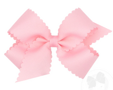 Load image into Gallery viewer, Medium Grosgrain Hair Bow with Scalloped Edge Style: 9793
