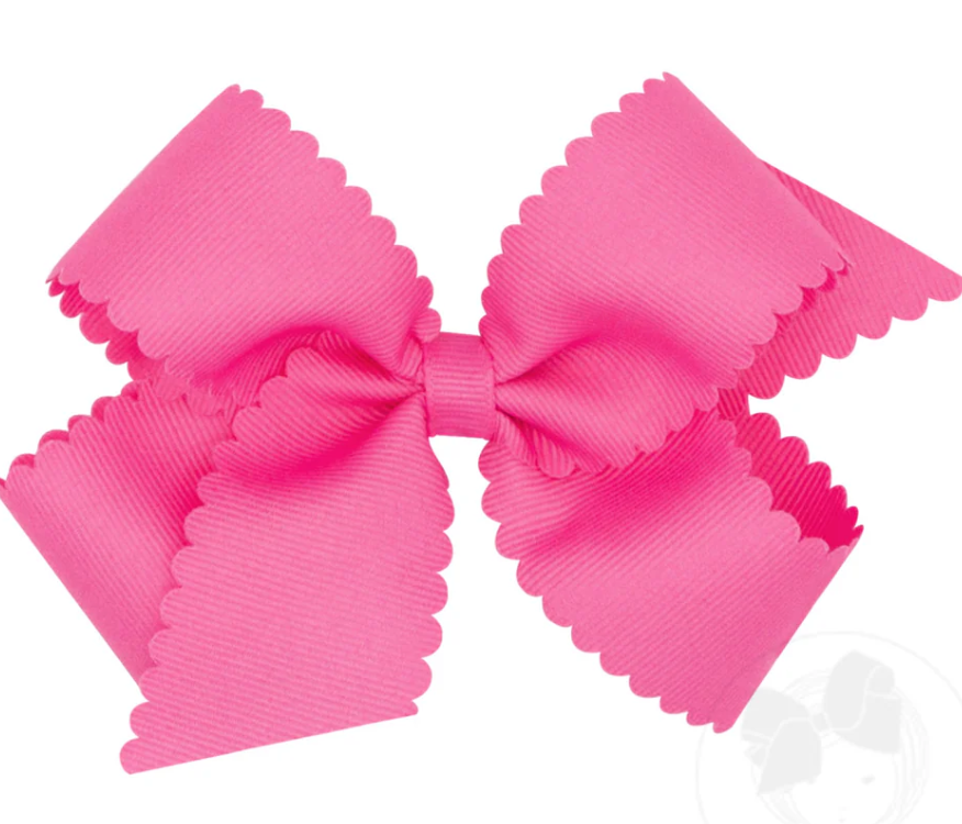 King Grosgrain Hair Bow Scalloped Edge