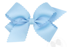 Load image into Gallery viewer, King Grosgrain Hair Bow Scalloped Edge
