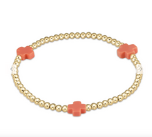 Load image into Gallery viewer, Signature Cross Gold Pattern 3mm Bead Bracelet - More Colors Available
