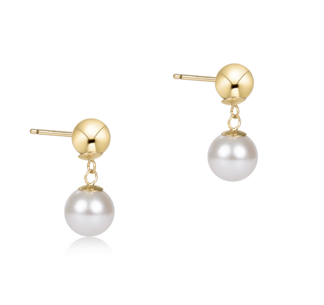 Classic 10mm Ball Drop Stud - Pearl