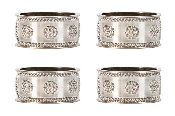 Berry & Thread Napkin Ring Set/4 - Silver