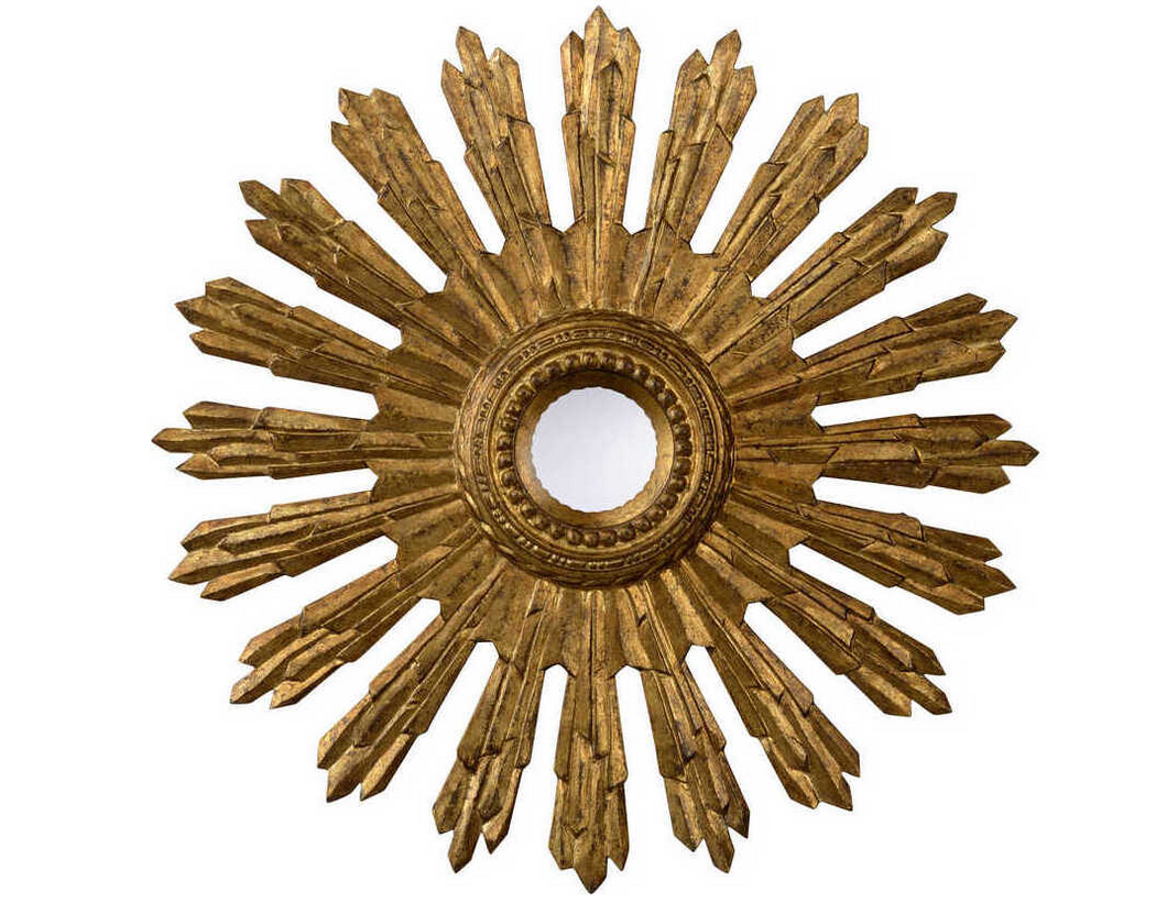 Aurora Antique Gold Sunburst Wall Mirror