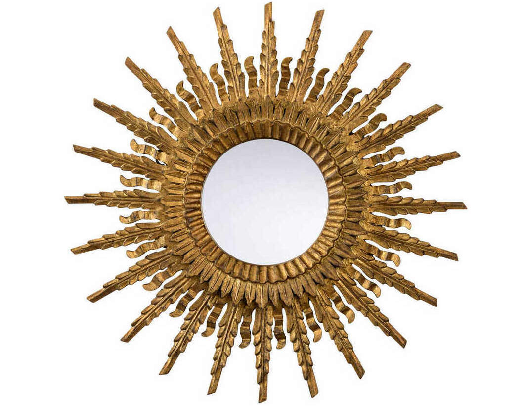 Illuminate Antique Gold Sunburst Wall Mirror