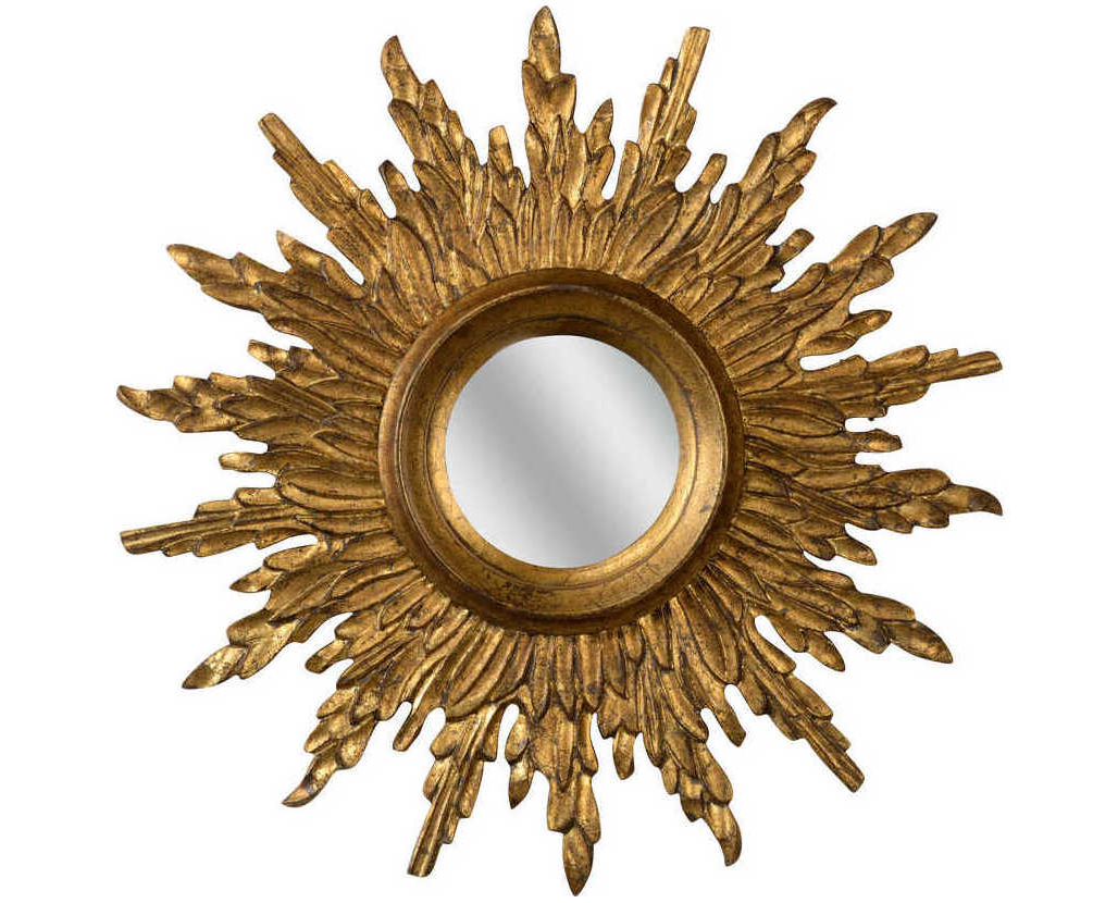 Sunbeam Antique Gold Sunburst Wall Mirror