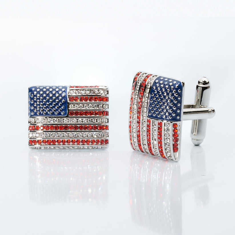 Stars & Stripes Crystal Cufflinks