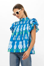 Load image into Gallery viewer, Pintuck Ruffle Top- Sumba Blue
