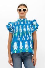 Load image into Gallery viewer, Pintuck Ruffle Top- Sumba Blue
