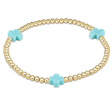 Load image into Gallery viewer, Signature Cross Gold Pattern 3mm Bead Bracelet - More Colors Available
