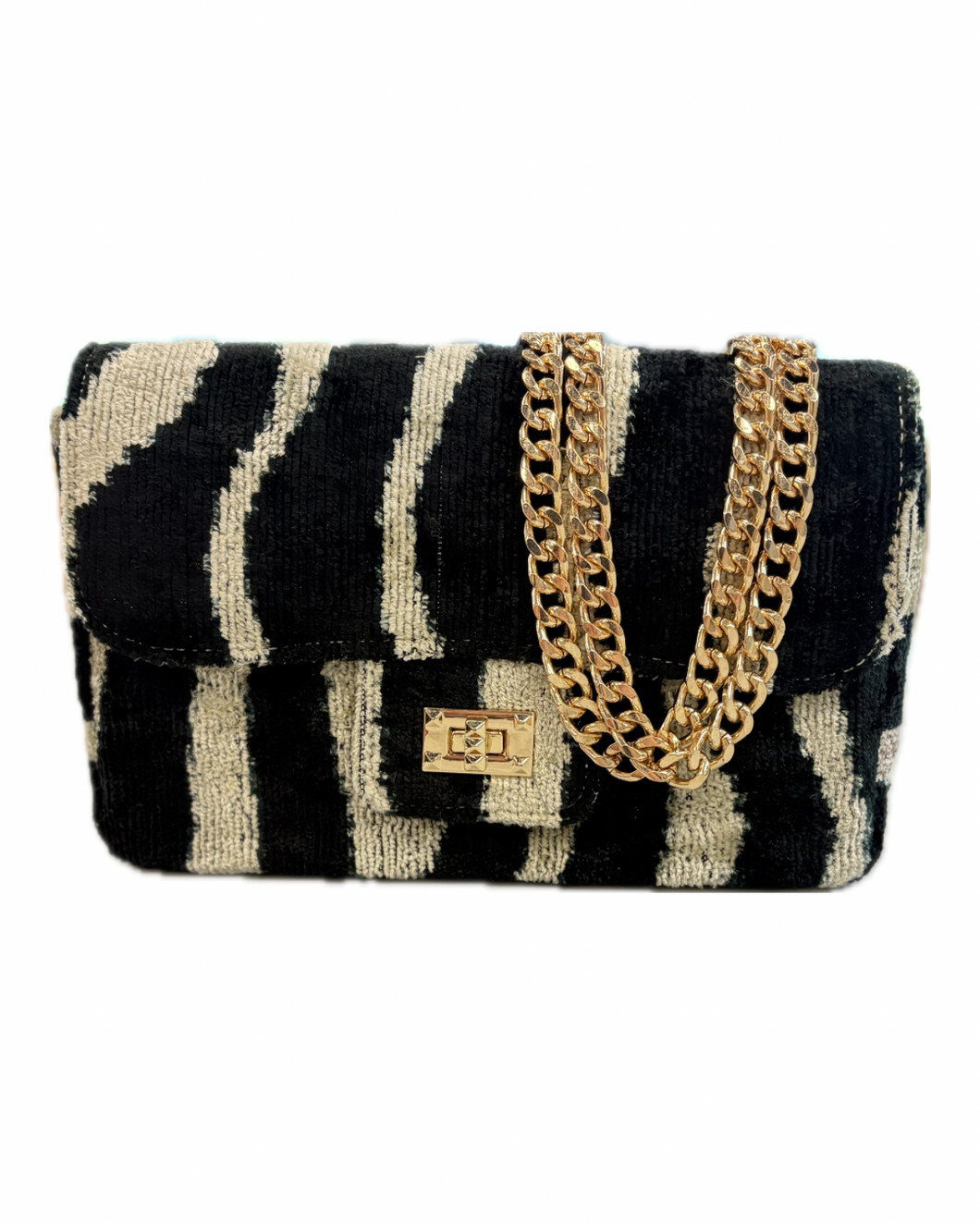 Brooke Velvet Zebra Crossbody