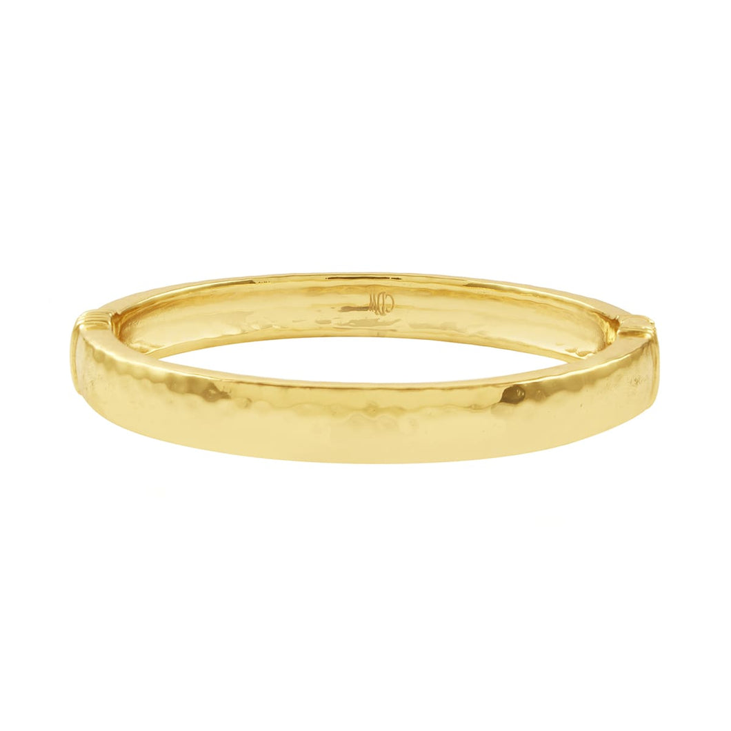 Cleopatra Oval Hinged Bangle - Gold S/M