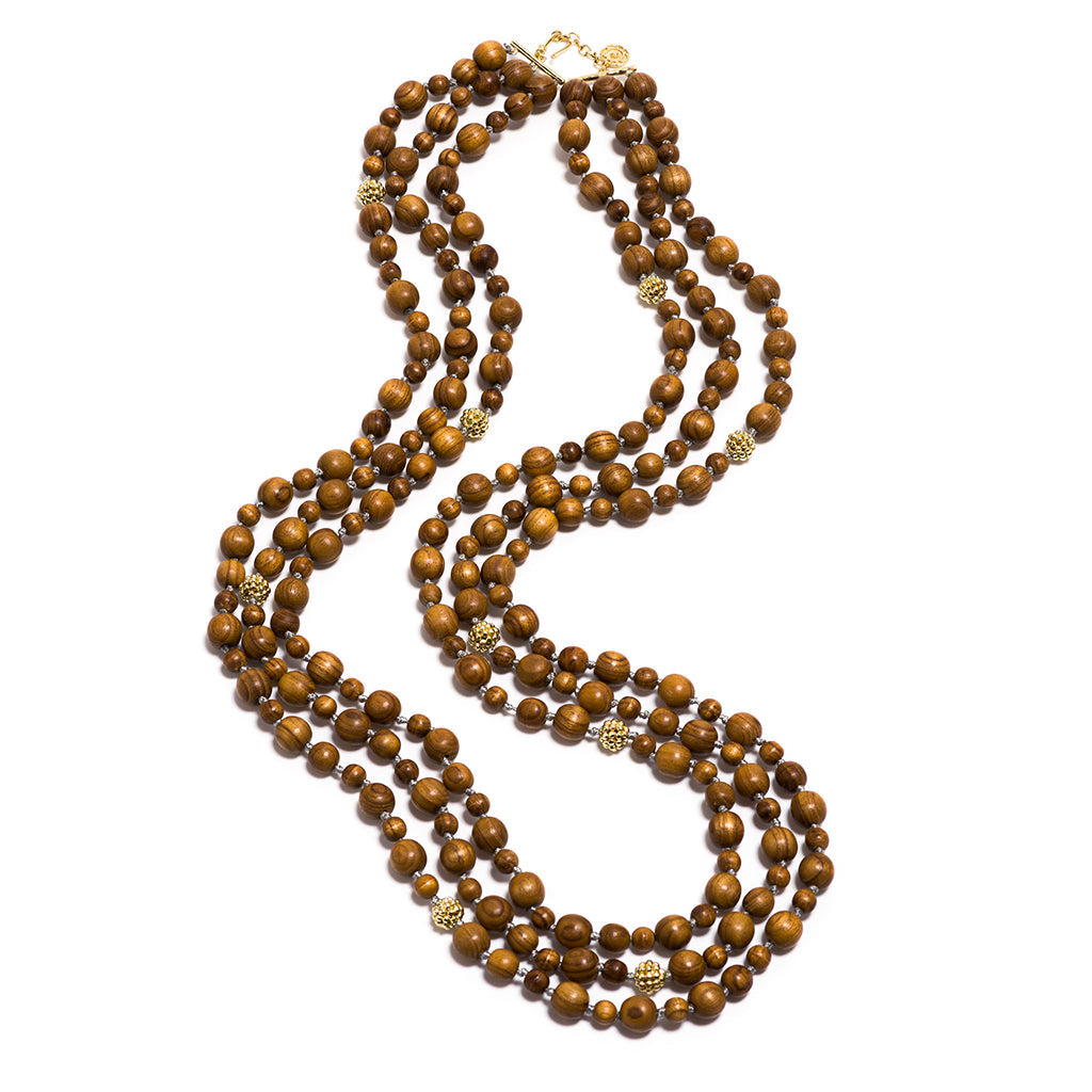 Earth Goddess Beads Necklace in Teak