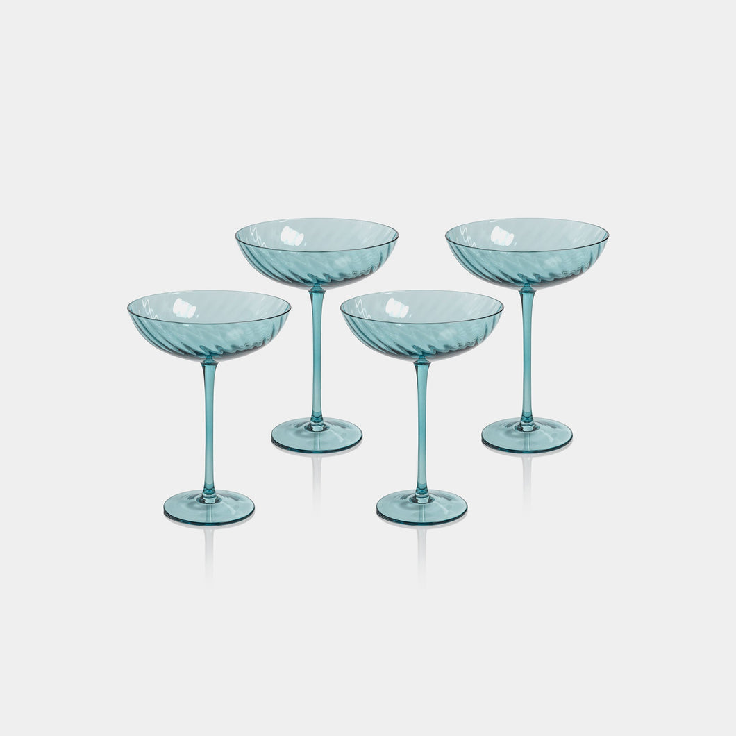 Savoy Optic Blue Cocktail Glasses - Set of 4