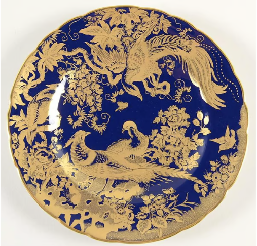 Gold Aves Navy Salad Plate