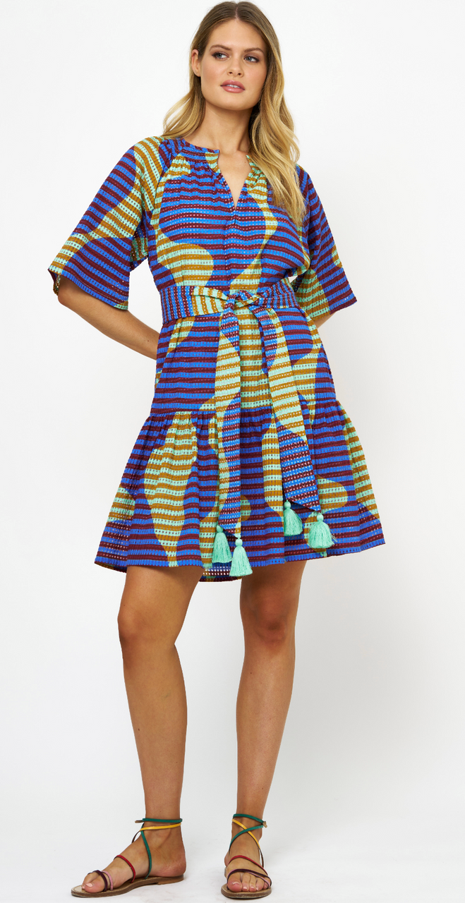 Raglan Belted Mini - Haring Blue