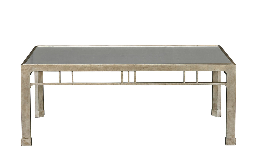 Antique Gold Cocktail Table with Silver Leaf Mirror Top
