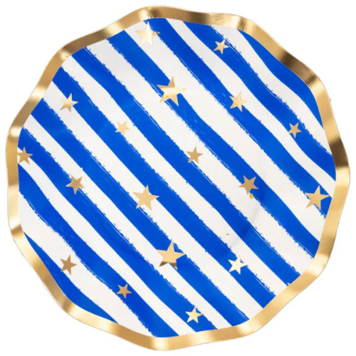 Wavy Salad Plate Patriotic Confetti /8pkg