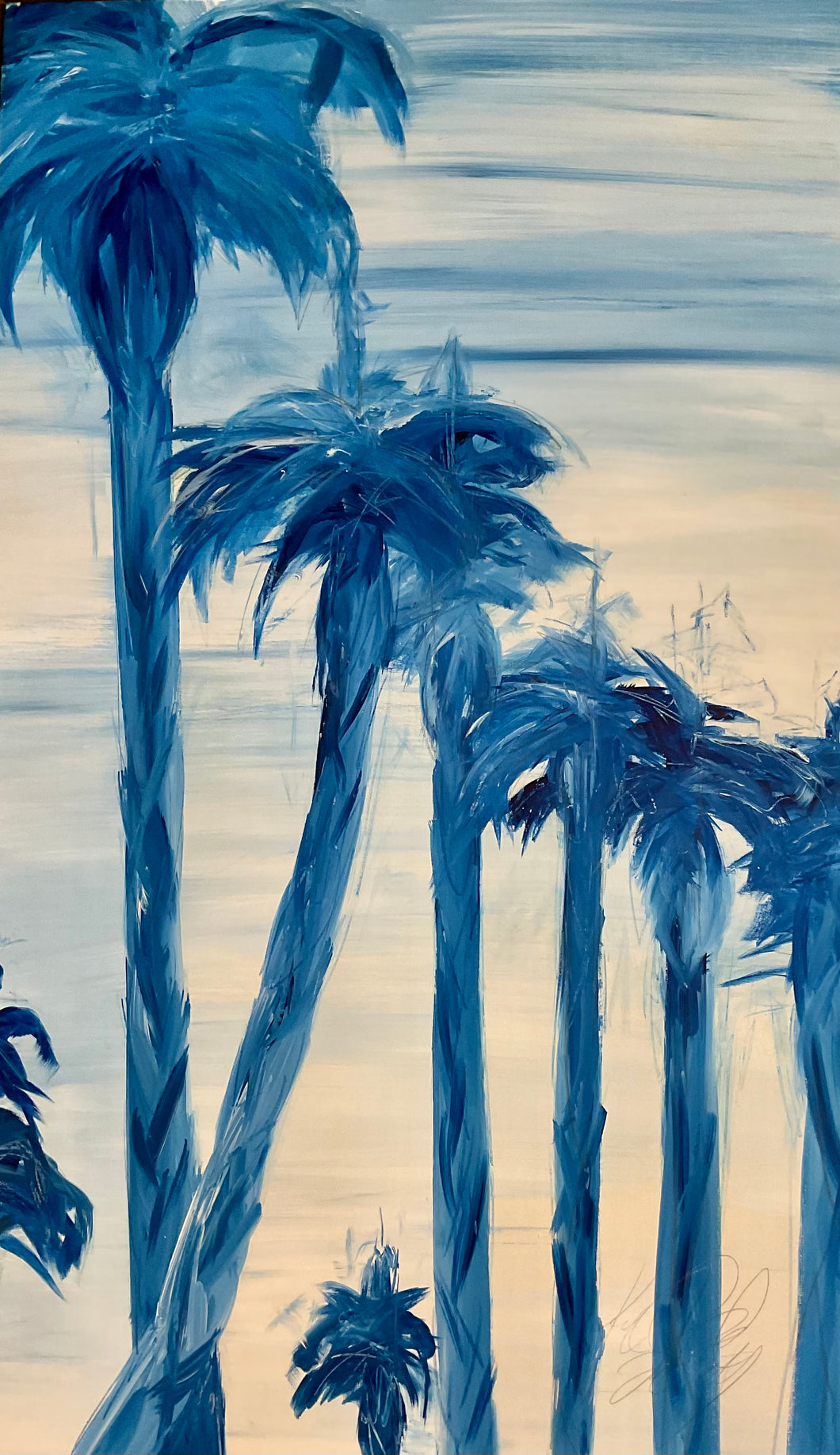 Blue Palm - 3'x5'