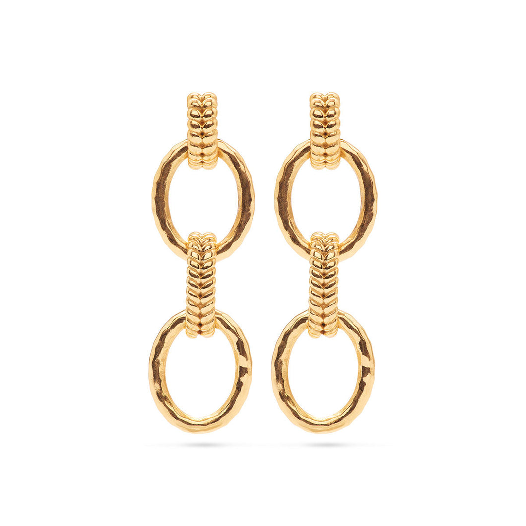Cleopatra Regal Double Link Earrings - Gold