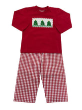 Load image into Gallery viewer, Christmas Tree Red Smocked Set
