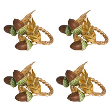 Load image into Gallery viewer, Forest Walk Acorn Napkin Ring Set/4 - Multi
