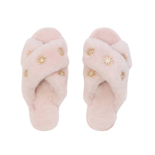 Load image into Gallery viewer, Sheepskin Slippers with Rhinestone
