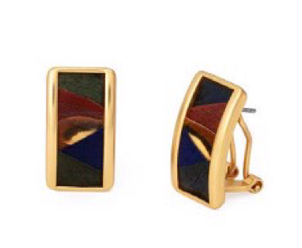 Hudson Rectangle Stud Earring Gold