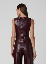 Load image into Gallery viewer, The Meg Vegan Leather Top - Cabernet
