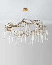 Load image into Gallery viewer, Brass and Glass Teardrop Chandelier

