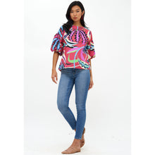 Load image into Gallery viewer, Puff Sleeve Blouse -Fergana Rhubarb
