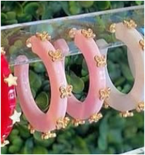 Load image into Gallery viewer, City Girl Butterfly Jewel Large Hoop - Pink
