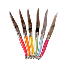 Load image into Gallery viewer, Laguiole 6 Piece Steak Knife Set- Platine Rainbow
