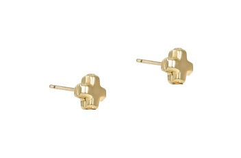 Signature Cross Small Gold Stud - Gold