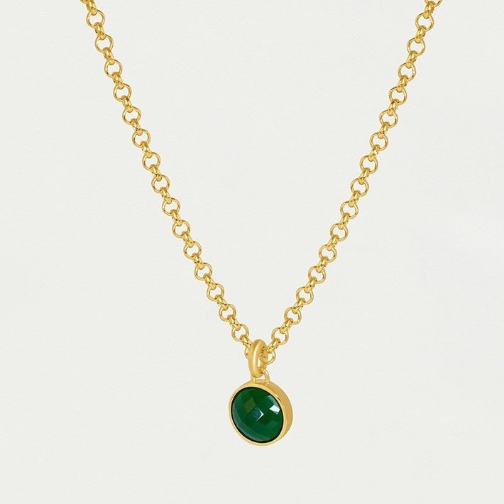 Signature Pendant Necklace - Green Onyx