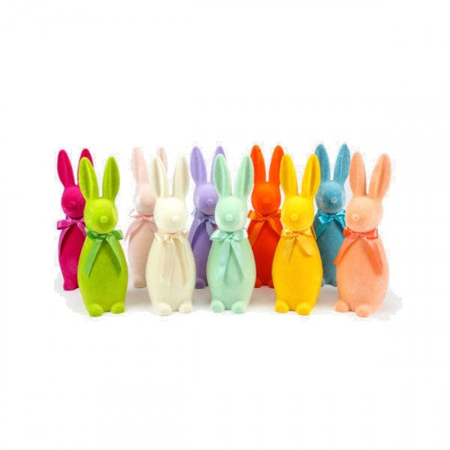 Flocked Button Nose Bunny 16''